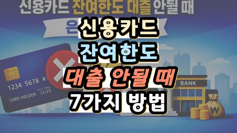 신용카드 잔여한도 대출 안될 때