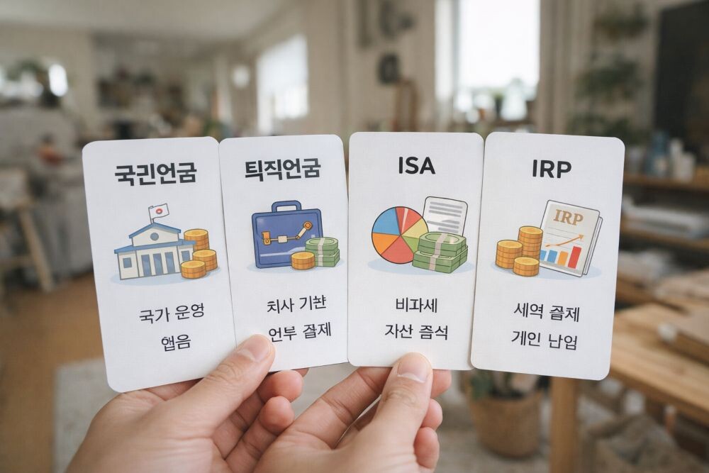 노후 대비 금융상품 비교 7가지 핵심 – 국민연금·퇴직연금·ISA·IRP 추천 이유 2 ChatGPT Image 2026년 2월 17일 오후 06 30 36