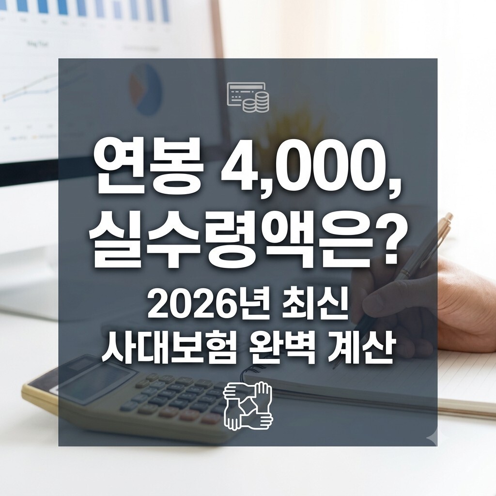 연봉 4000 실수령액 계산, 월급 실수령액 계산기로 한 번에 확인하기 1 연봉 4000 실수령액