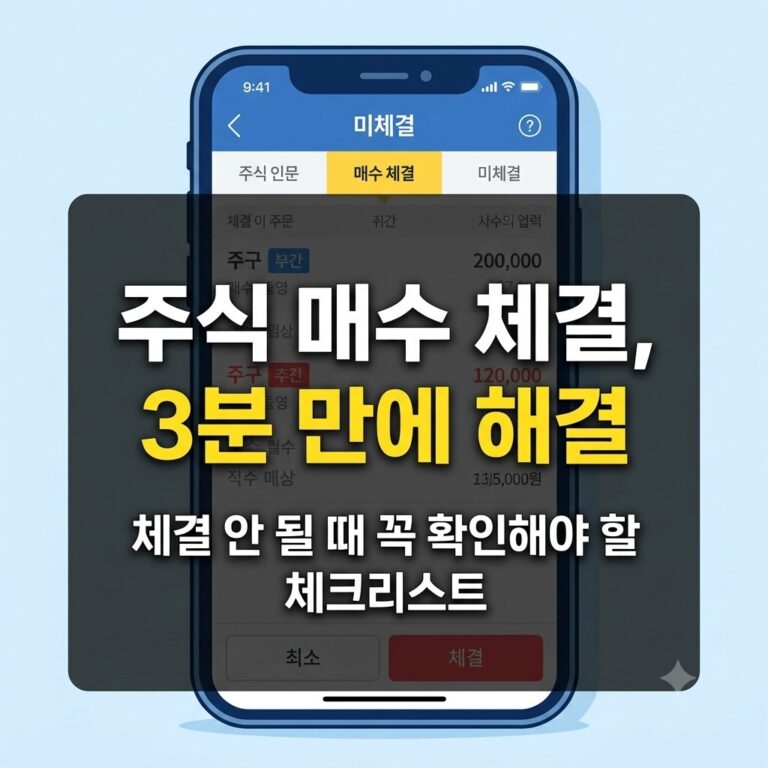 주식 매수 체결 안 되는 이유