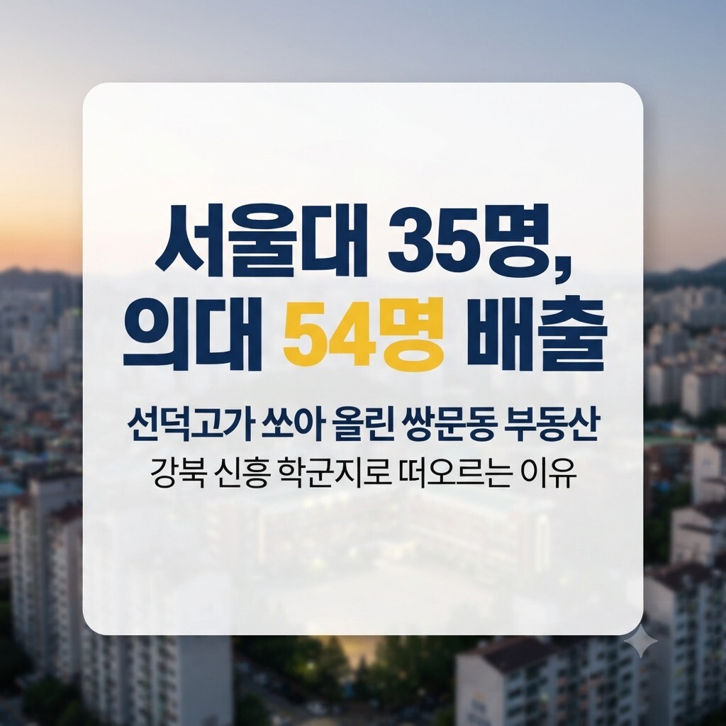 선덕고 대입 실적 전국 5위, 쌍문동 아파트가 뜨는 3가지 이유 1 선덕고