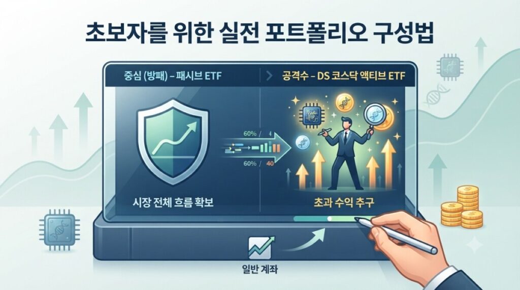 왜 내 코스닥 계좌만 마이너스? 수익률 높이는 액티브 ETF 투자 전략 3 Gemini Generated Image 9rcfqw9rcfqw9rcf
