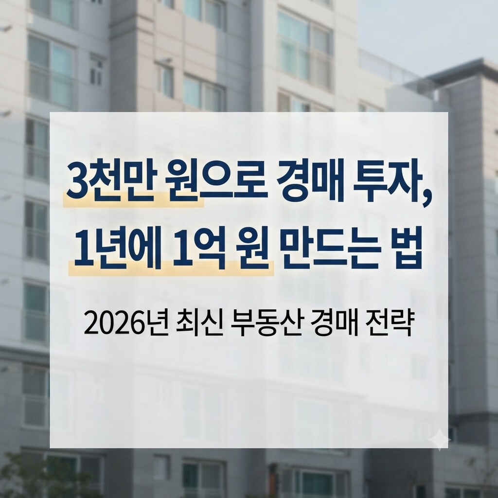 부동산경매 3천만 원으로 시작하는 법: 초보자를 위한 대출 및 입찰 전략 1 부동산경매